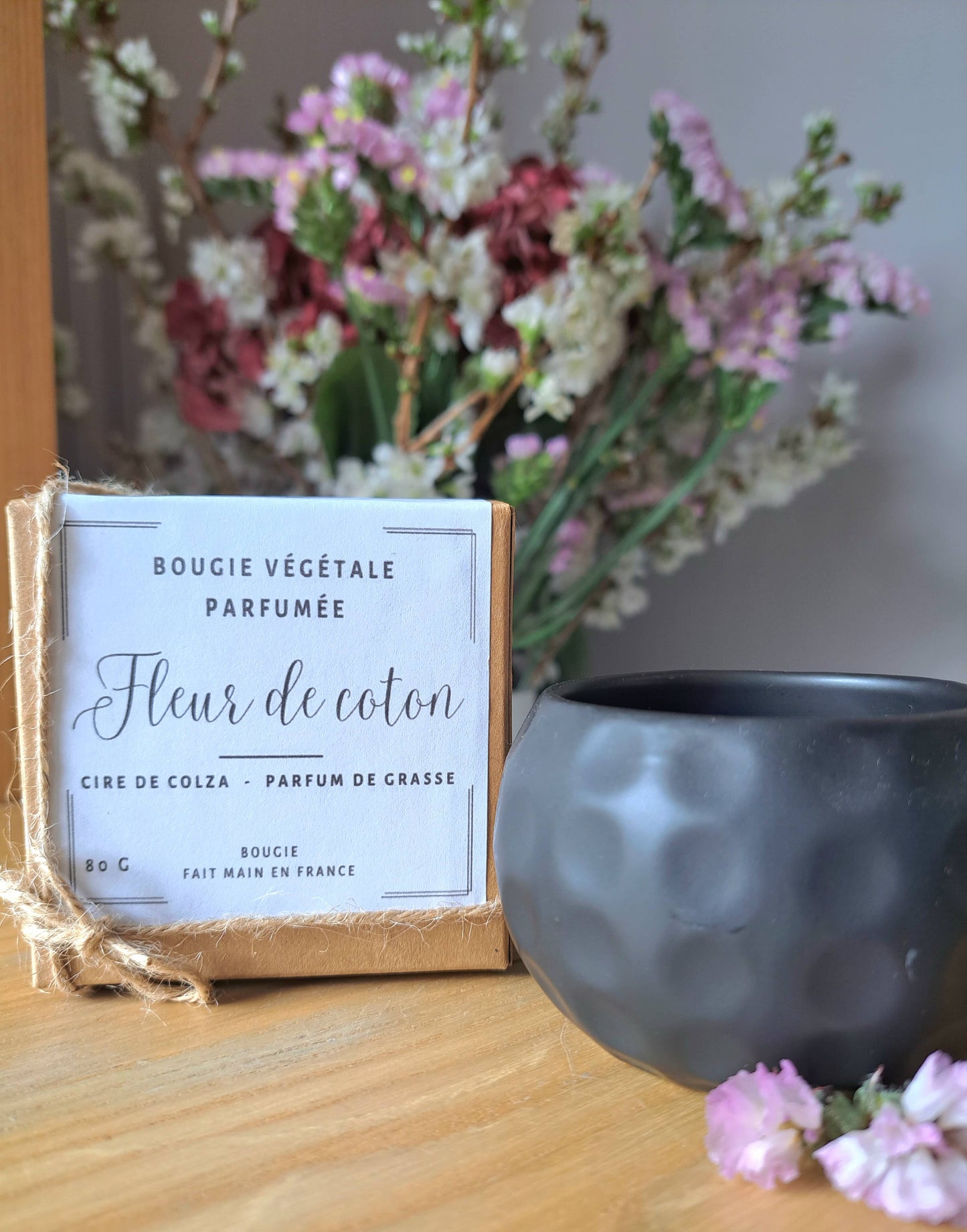 Bougie fleur de coton 3