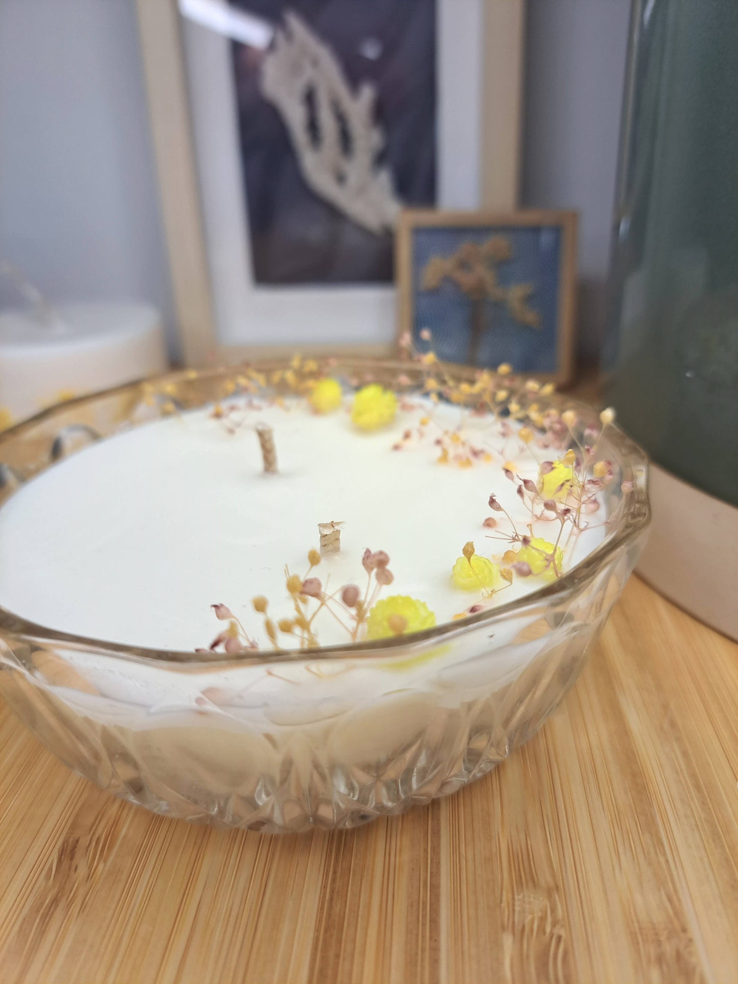 Bougie fleurs séchées 3