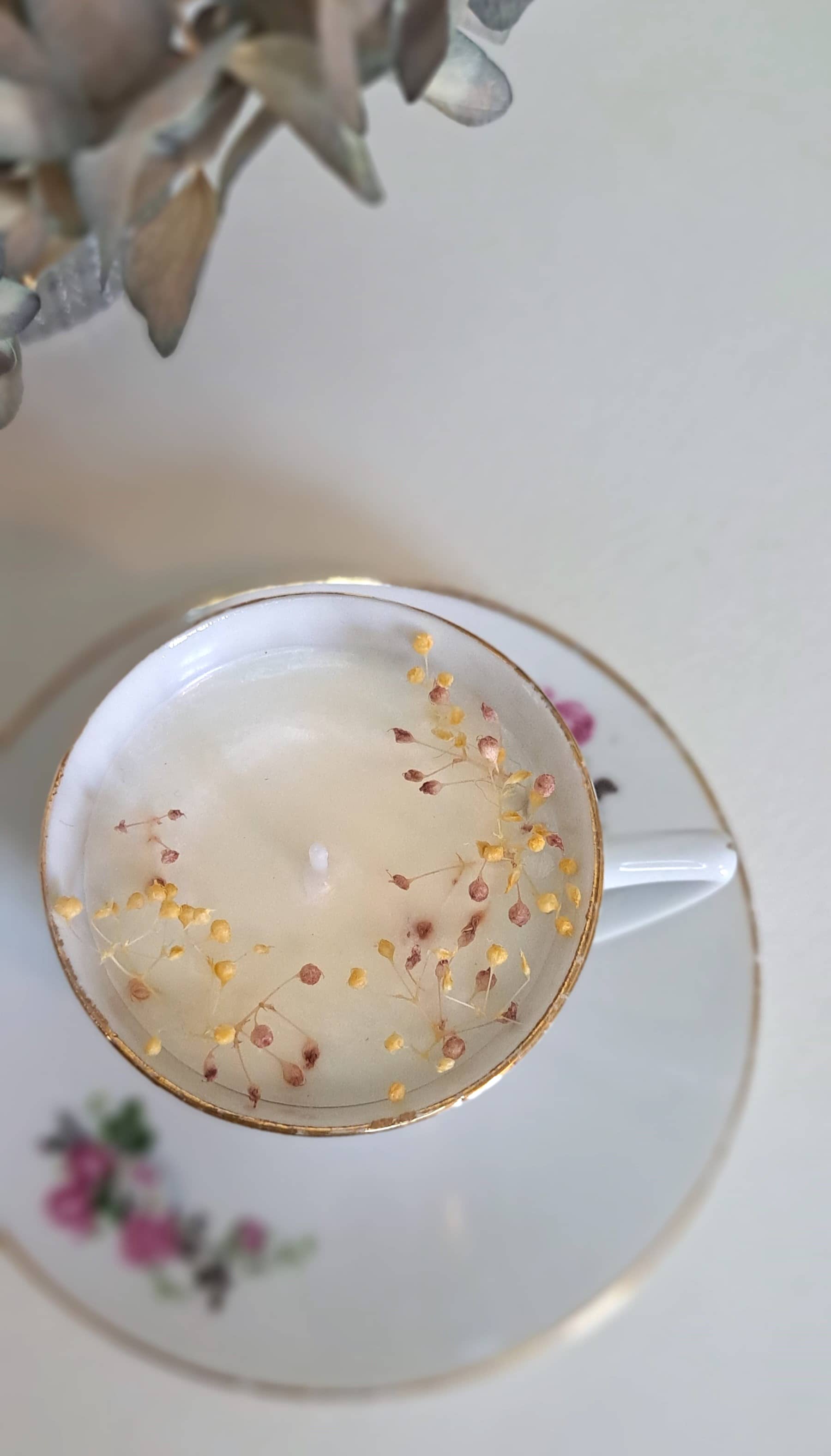 Bougie naturelle dans tasse chinée 2