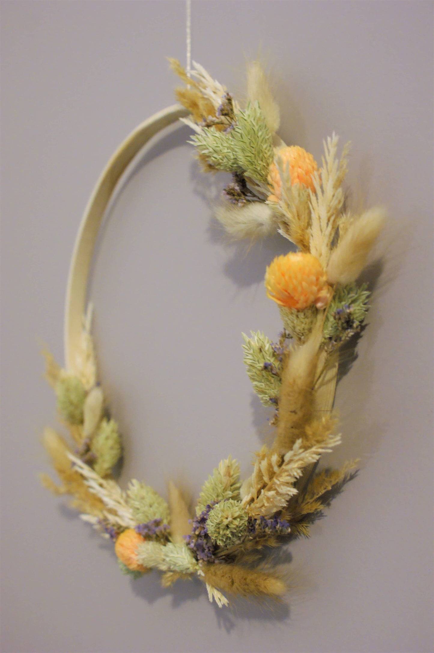 Couronne de fleurs sechees murale artisanale 8