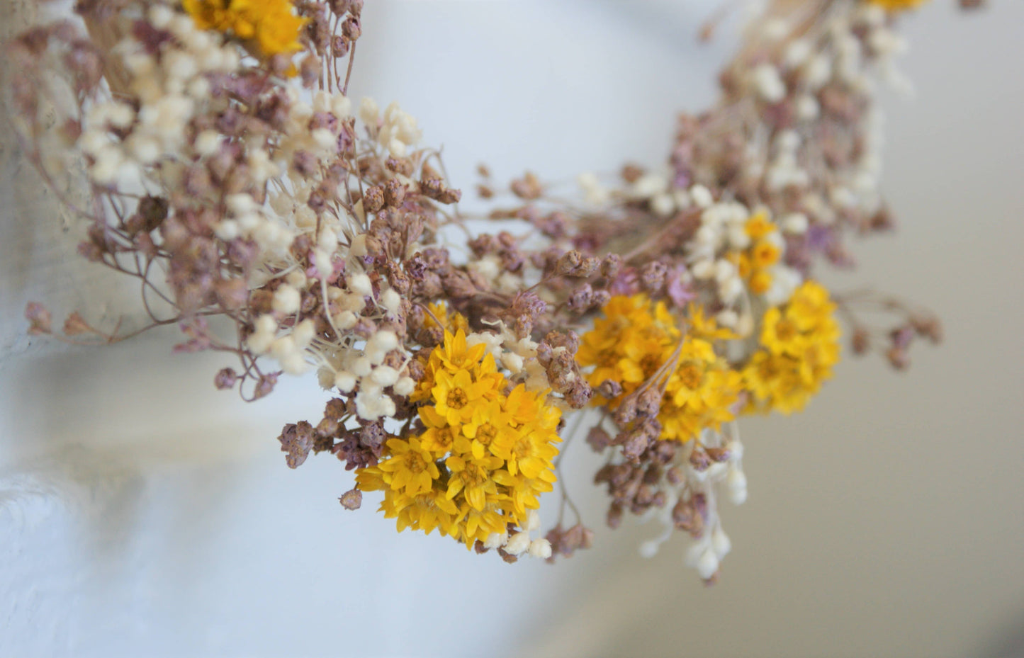 Couronne de fleurs sechees murale pour decoration naturelle de style champetre 7