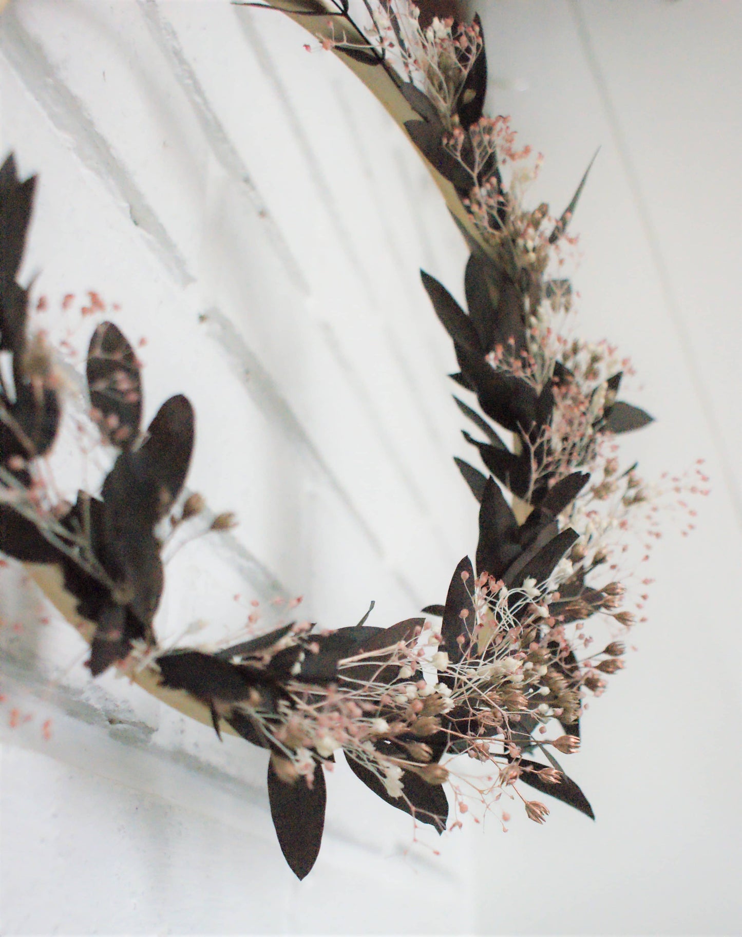 Couronne de fleurs sechees murale pour decoration naturelle en eucalyptus 7