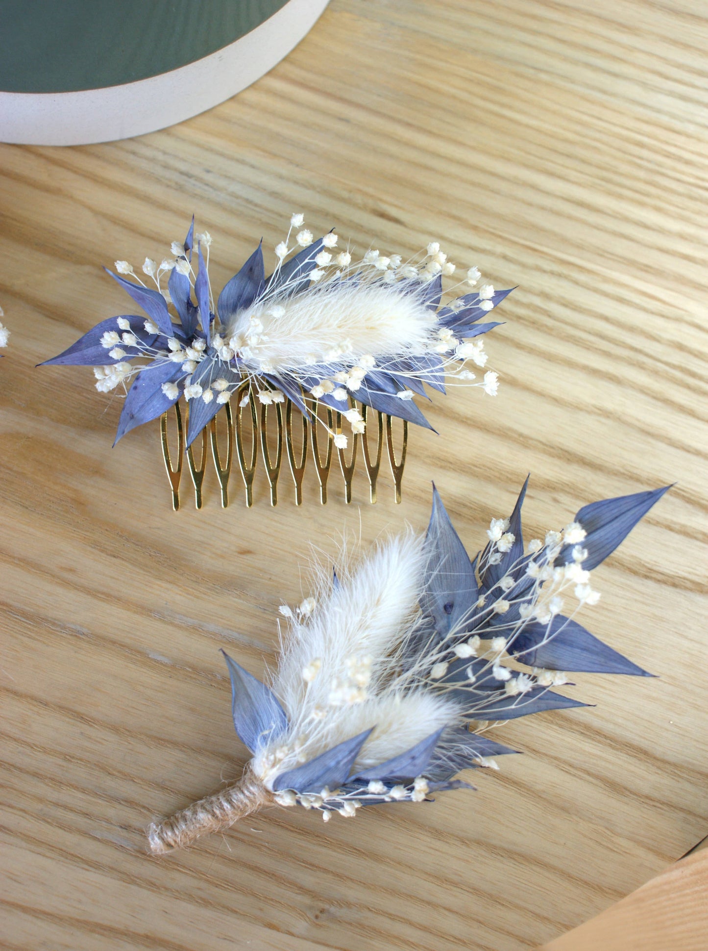 Peigne cheveux avec fleurs stabilisees 6