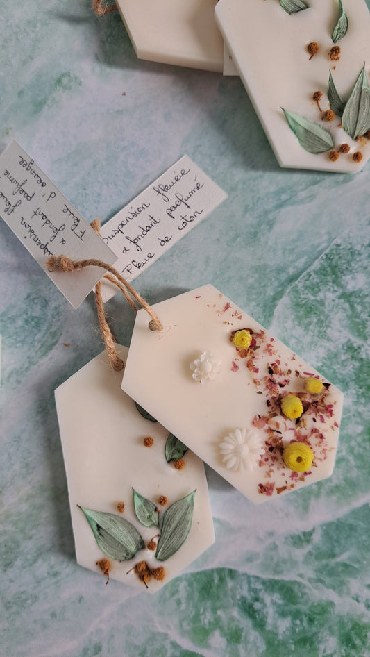 Fondant parfumé naturel. Parfum d'ambiance Fleur de coton et Fleur d'oranger. Fondant artisanal à faire fondre dans un diffuseur de parfum