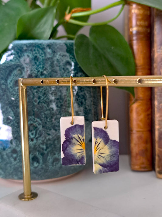 Boucles d'oreilles fleur séchée