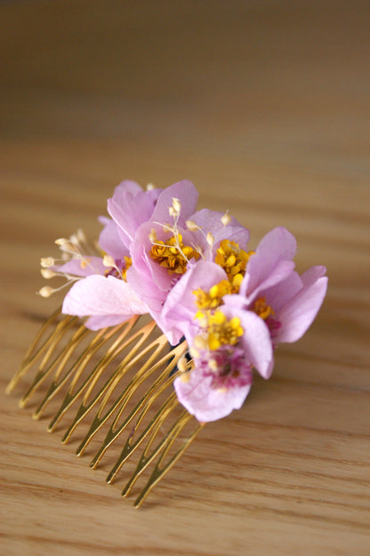 Peigne fleurs sechees et hortensia 5